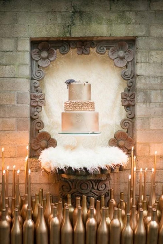 Faux Fur Wedding Cake Stand