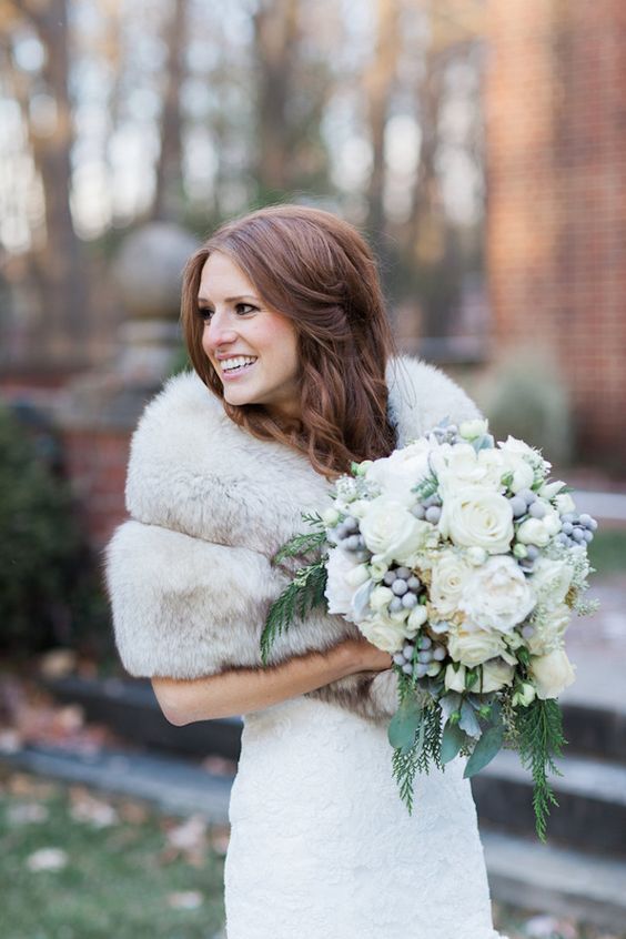 Faux Fur Winter Wedding Wrap