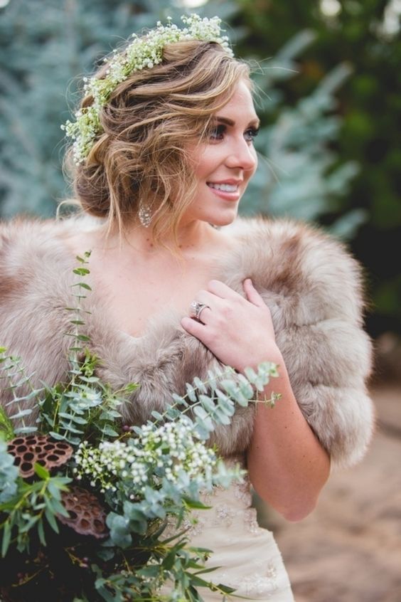 Faux Fur Winter Wedding Wraps