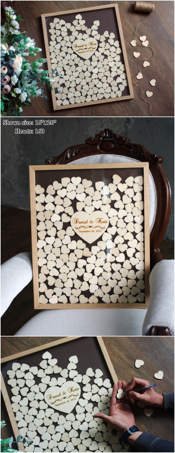 wedding guest book alternative personalized drop box