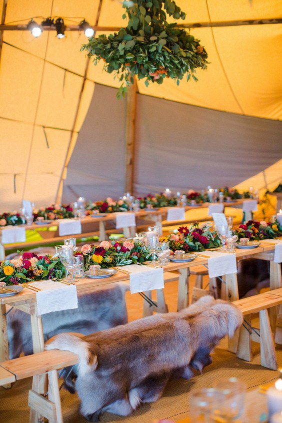 rustic boho indoor wedding decor