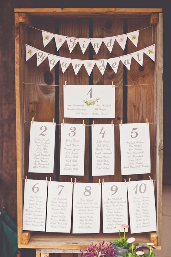 rustic seating table plan