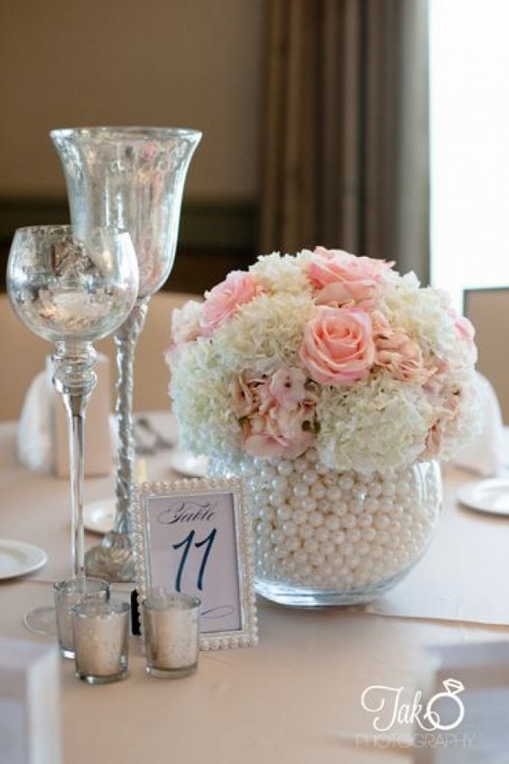 wedding decor with pearls