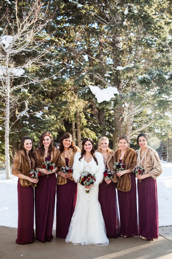 winter wedding bridesmaid dresses