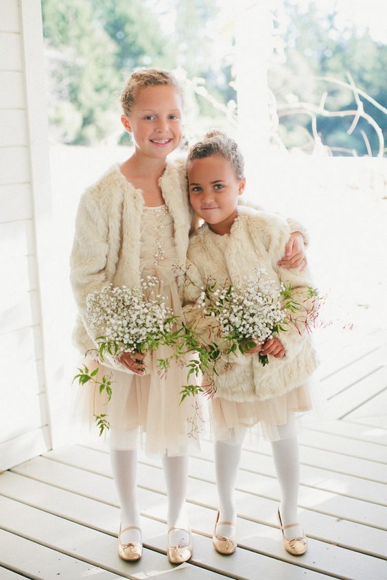 winter wedding flower girl