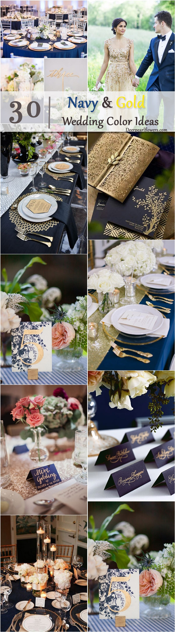 Navy blue and gold wedding color ideas