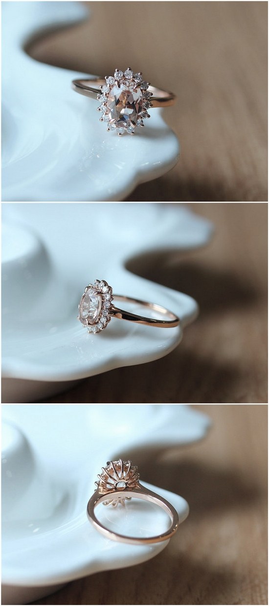 Oval Cut Morganite Engagement Ring