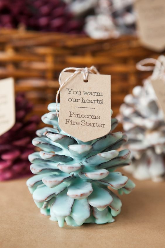 pinecone fire starter favors