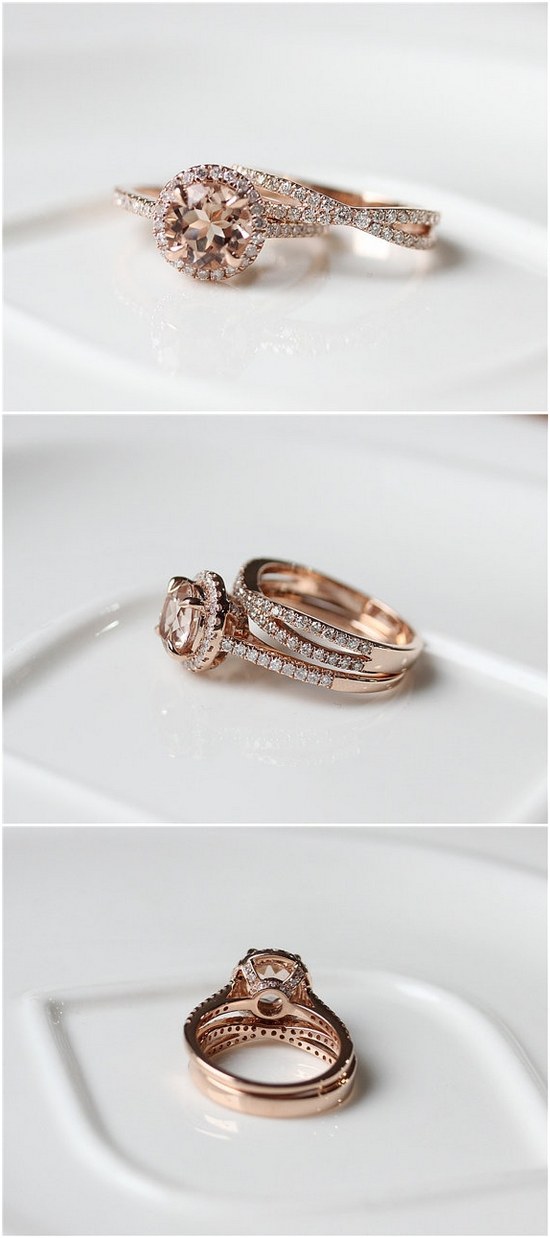 Round Cut Morganite Engagement Ring