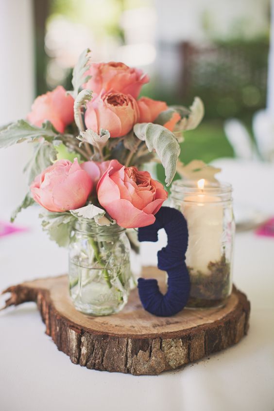 vintage chic wedding centerpiece