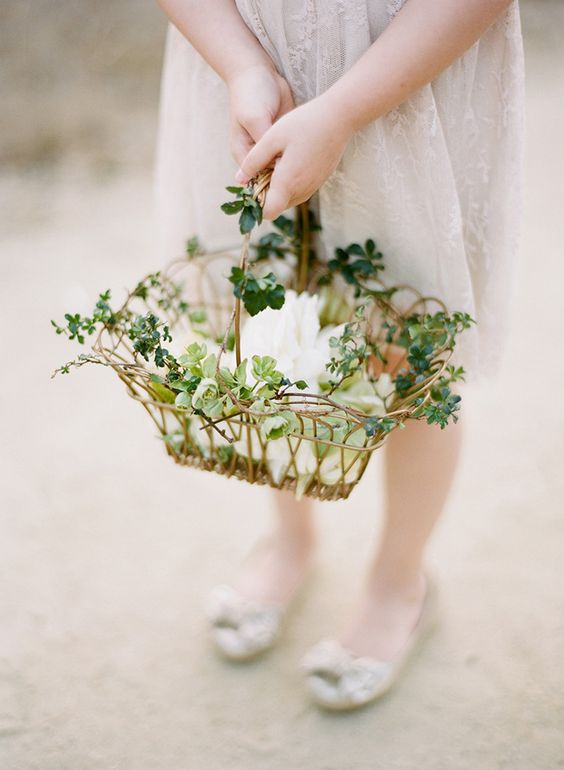 vintage flower basket for flower girls