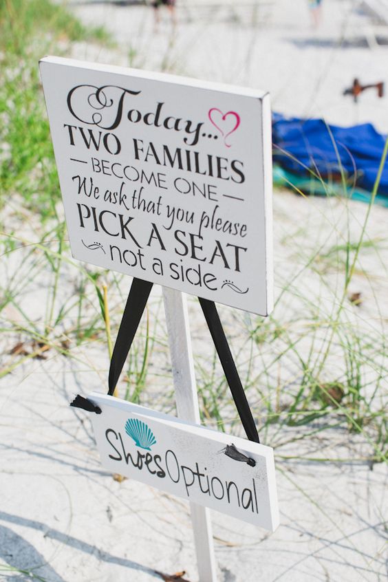 40 Fun and Easy Beach Wedding Ideas for 2024 19 beach wedding signs