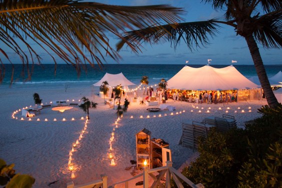 beach wedding tent decor