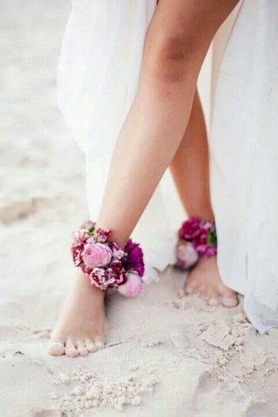 flower beach wedding barefoot accessories