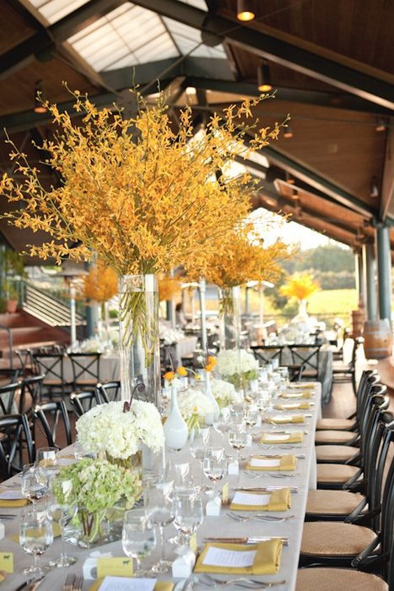 rustic fall tall wedding centerpiece