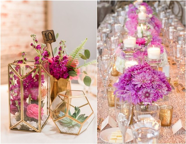 rustic pink wedding centerpiece