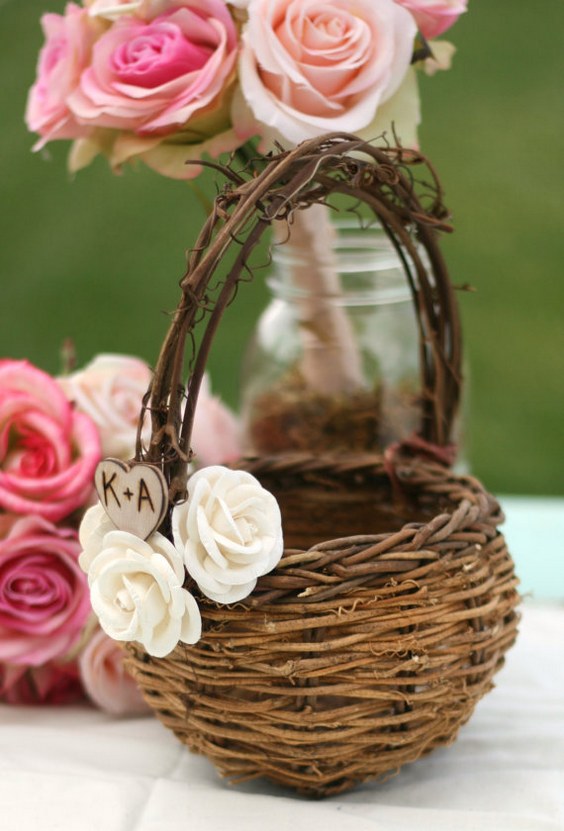 bird nest flower girl basket