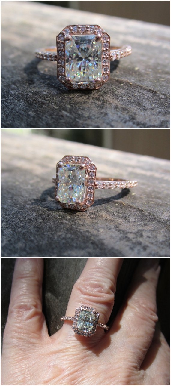 Rose Gold and SUPERNOVA Moissanite Engagement Ring