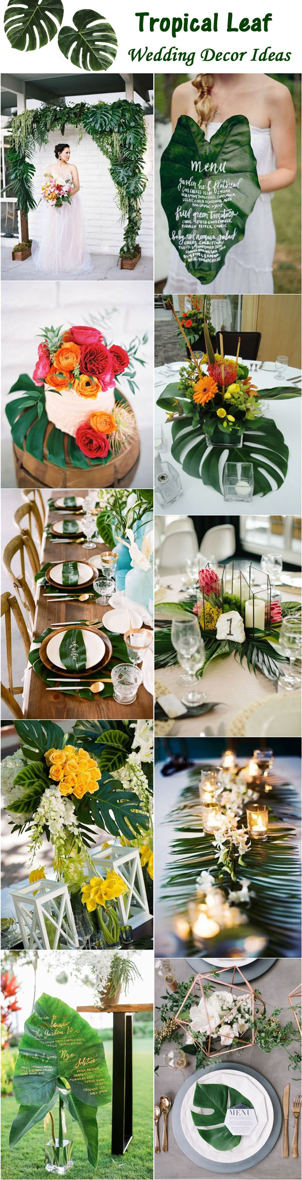 Tropical Leaf Green Wedding Ideas