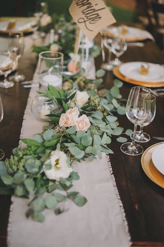 eucalyptus chair garlands