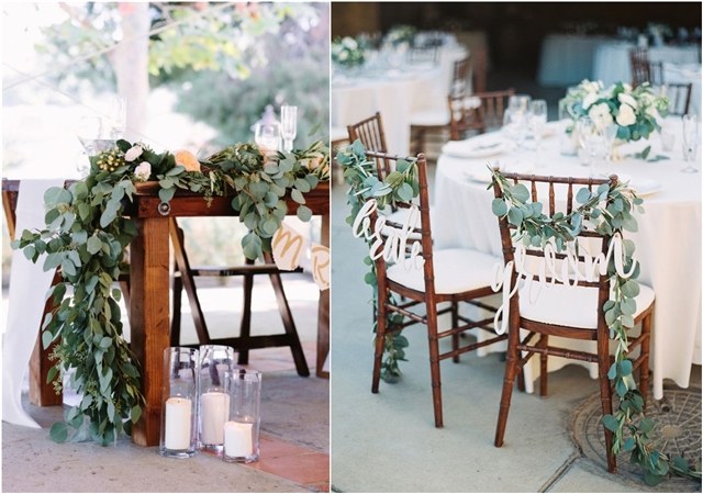 green eucalyptus wedding decor