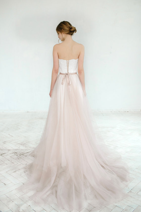 2 pieces Blush wedding gown - Dahlia back