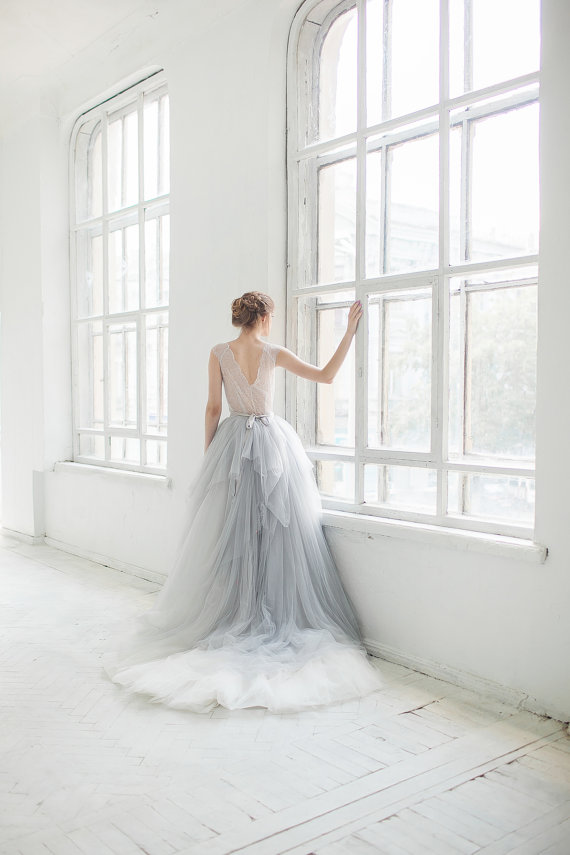 2 pieces Tulle wedding gown - Gardenia