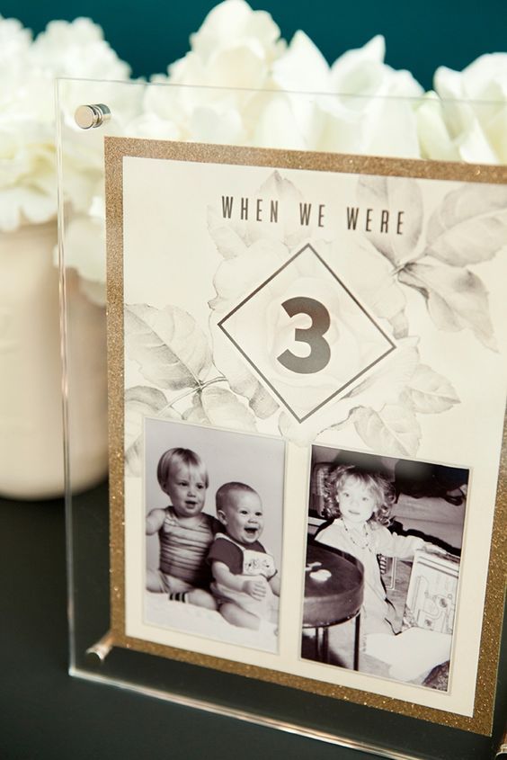 Age Wedding Table Number Centerpiece