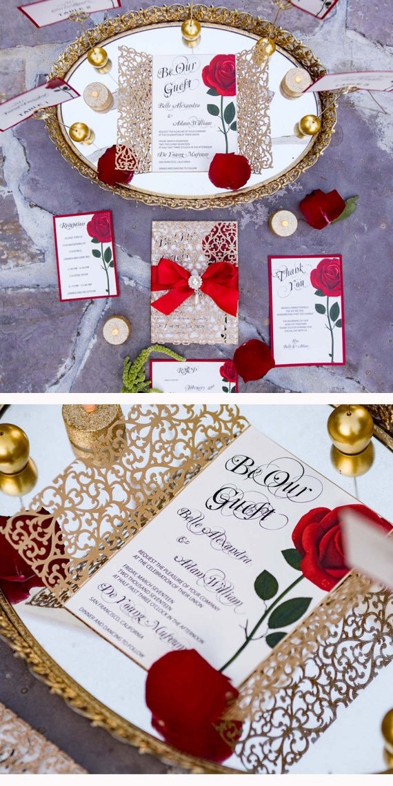 Beauty and the Beast wedding invitation