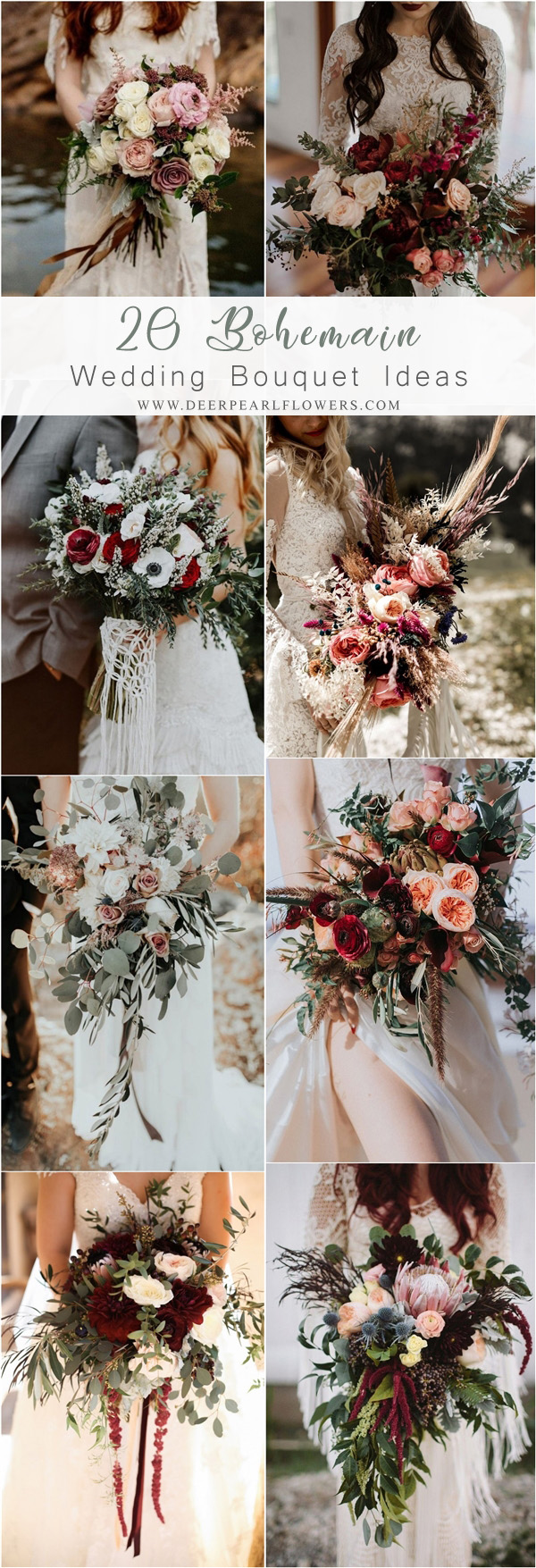 Bohemian wedding bouquet and flowers