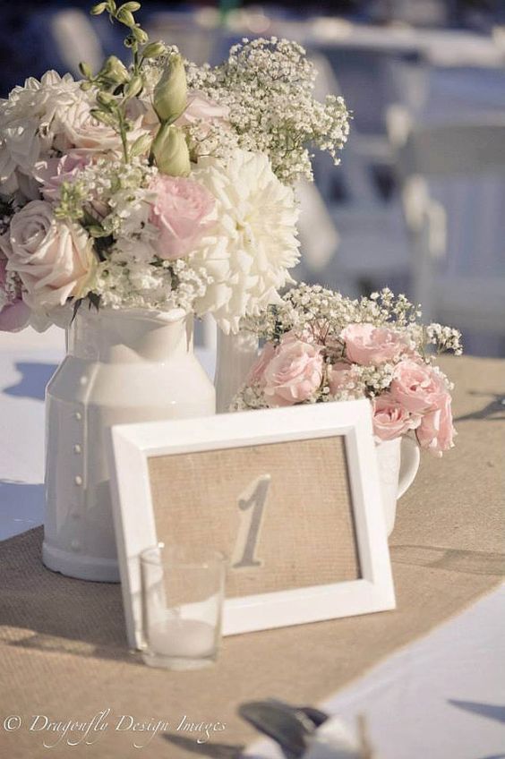 Burlap Wedding Table Numbers