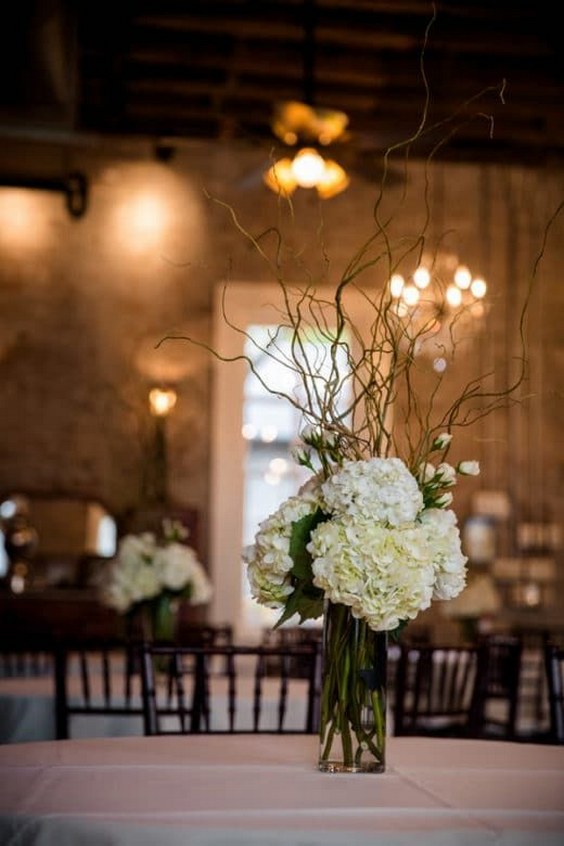 Country White Hydrangea Wedding Centerpiece