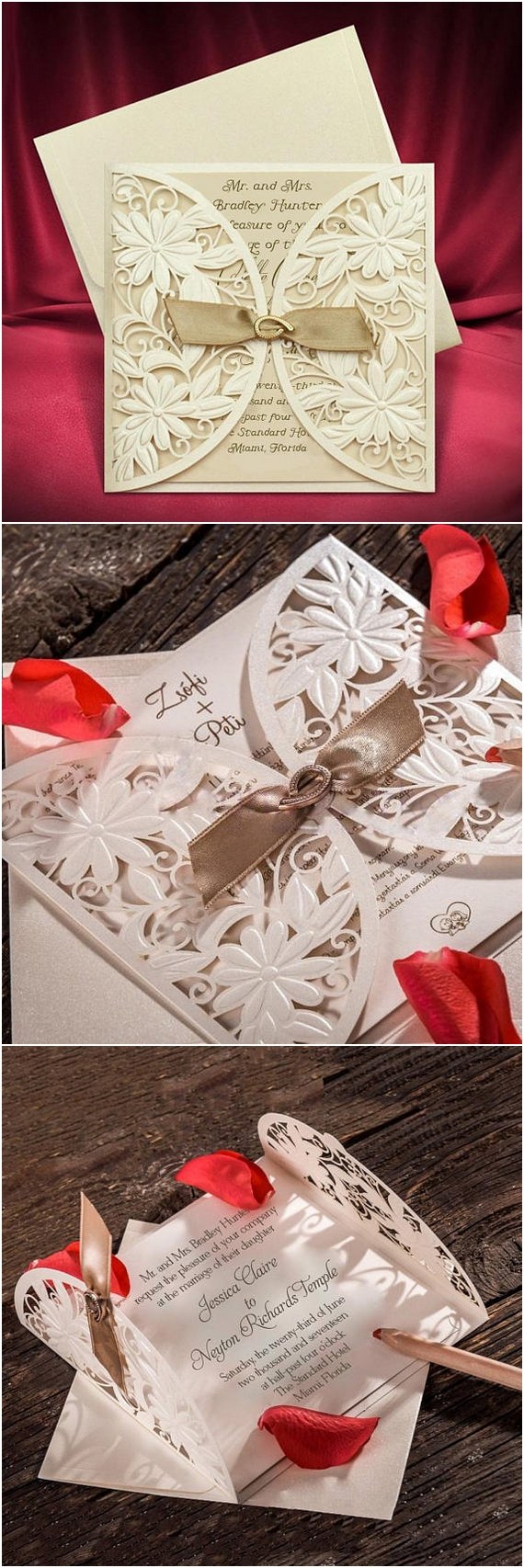 Elegant Laser Cut Wedding Invitation Card