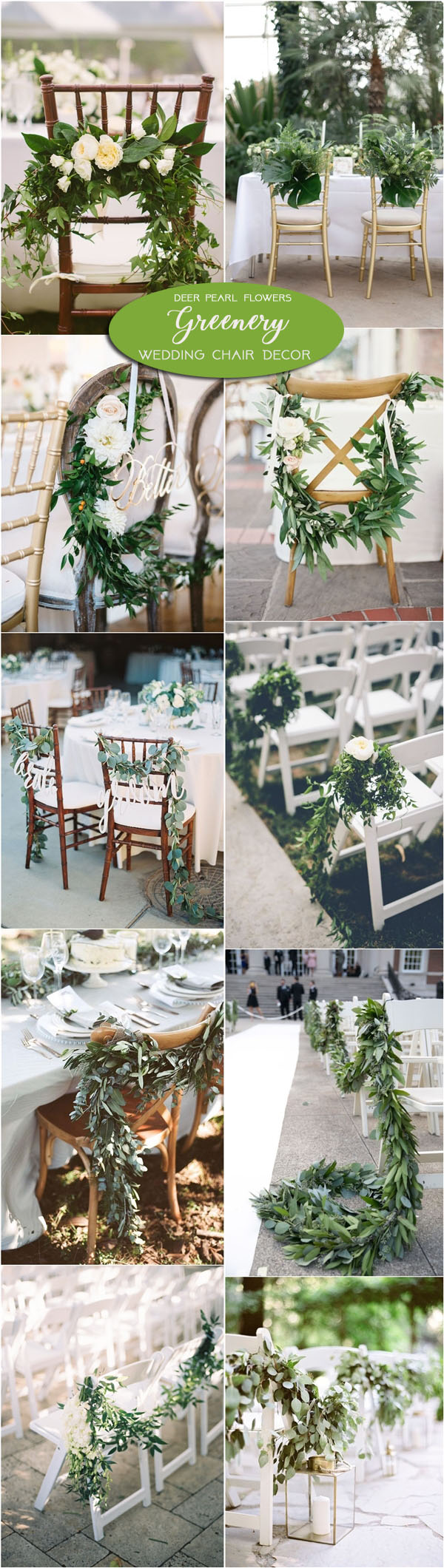 Greenery wedding aisle and wedding chair decor