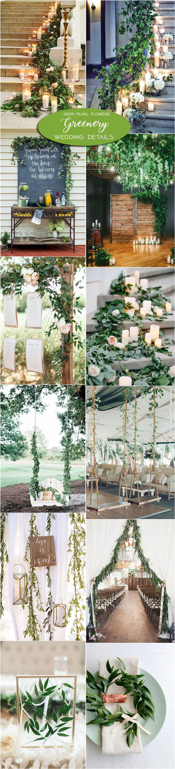 Greenery wedding color ideas & wedding decors