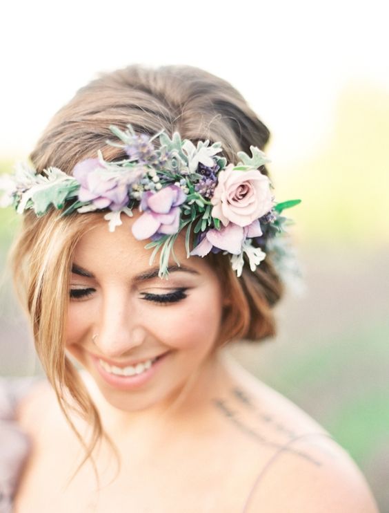Lavender wedding flower crown