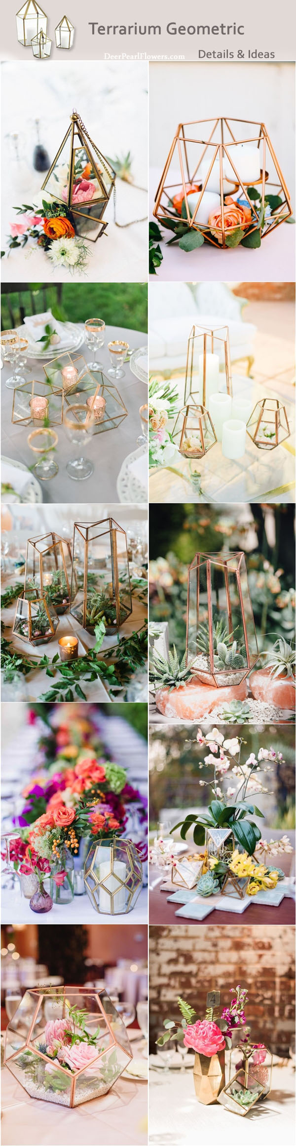 Modern wedding ideas - Terrarium geometric wedding centerpieces