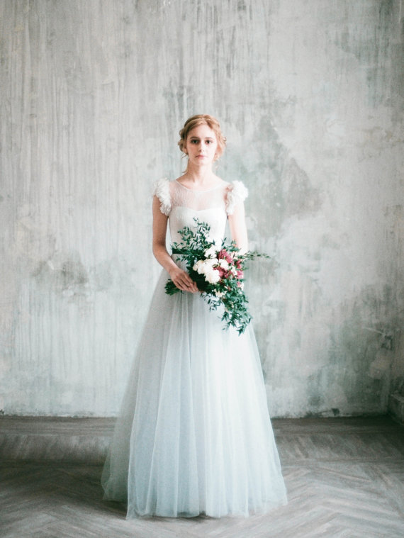 Neva - romantic grey wedding dress