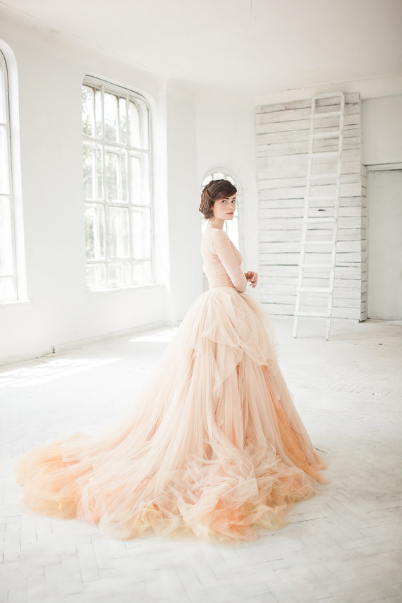 Nude tulle wedding skirt - Peony