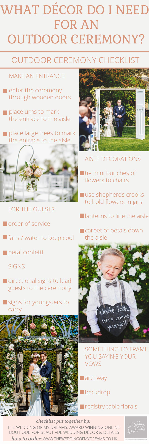 Outdoor Wedding Ceremony Decorations – Checklist