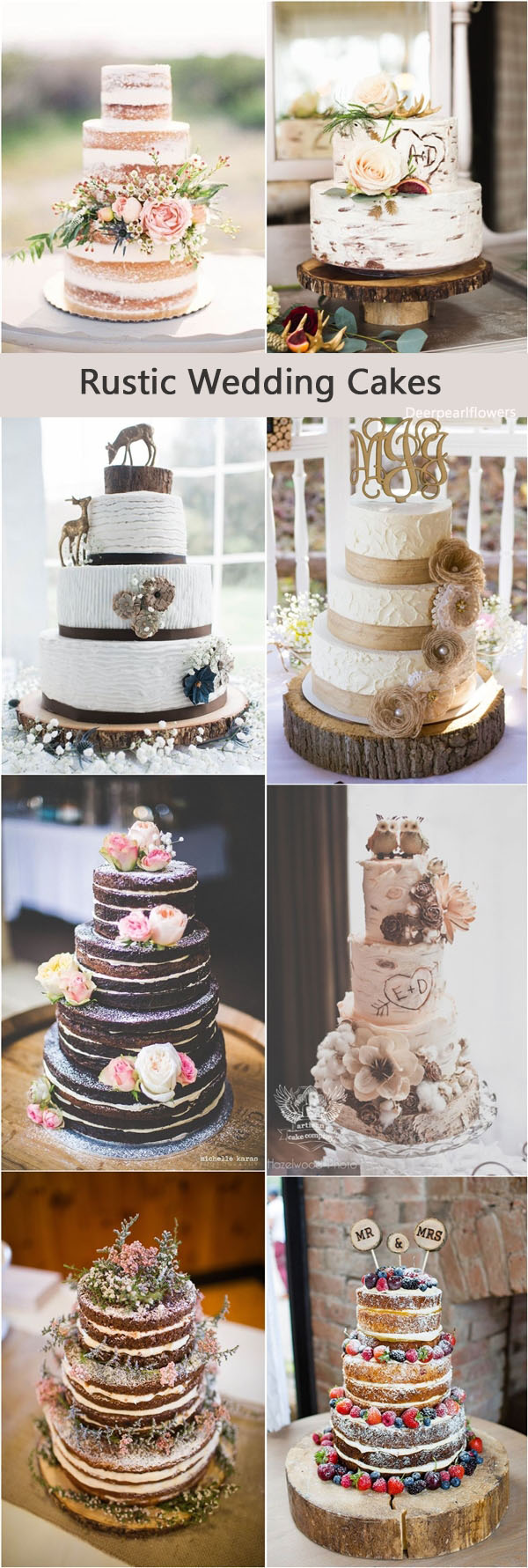 Rustic country wedding cakes