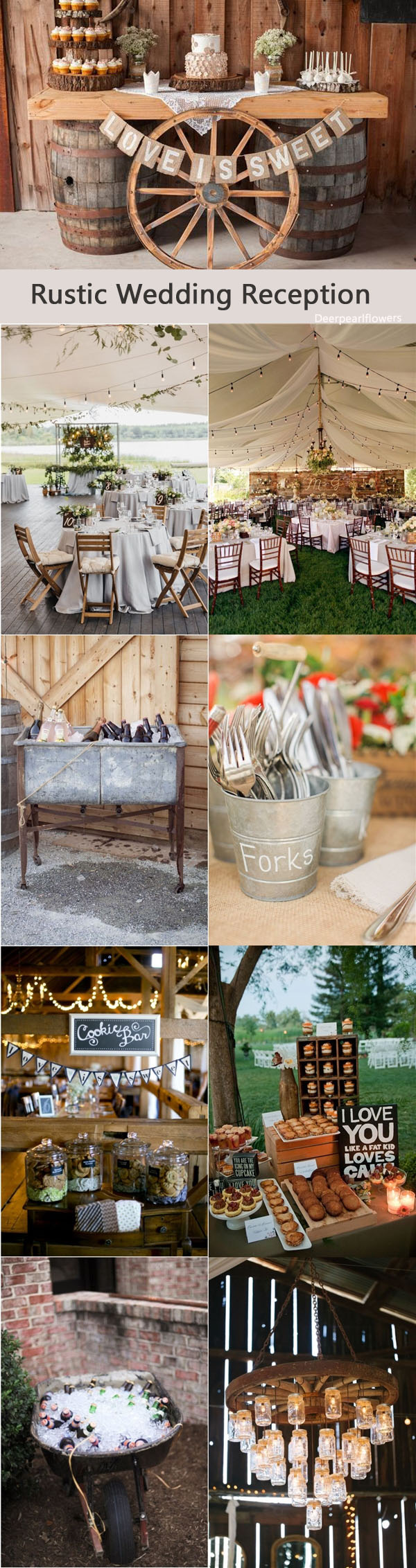 Rustic country wedding reception decor ideas