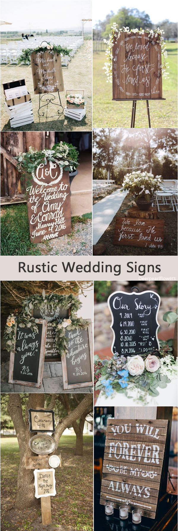 Rustic country wedding signs & ideas