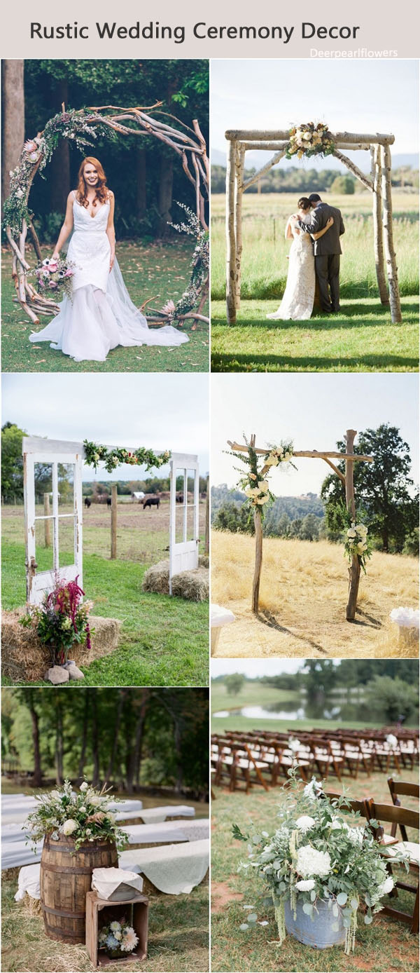 Rustic wedding ceremony decor