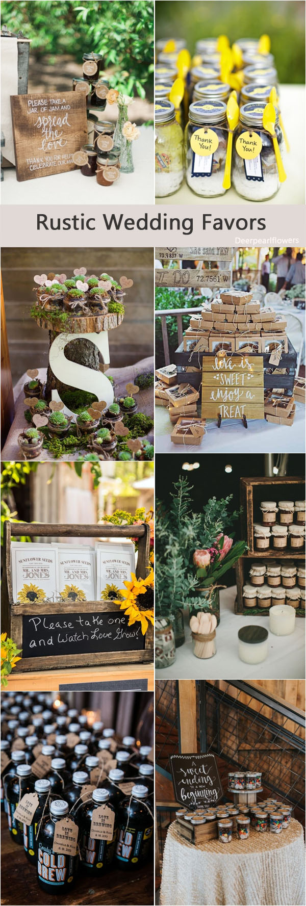 Rustic wedding favors - rustic wedding details