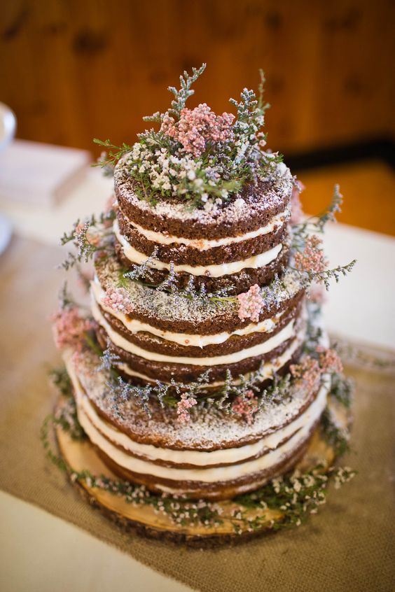 Rustic wedding naked carrot cake