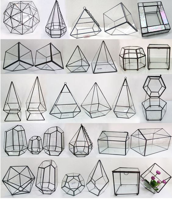 Square Geometric Glass Terrarium 