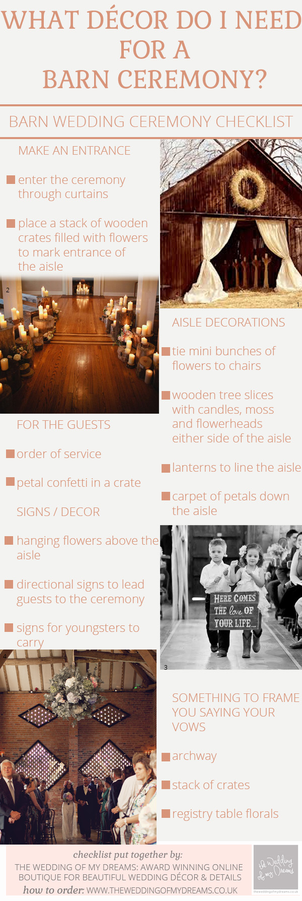 What Decorations Do I Need For A Barn Wedding Ceremony – Checklist