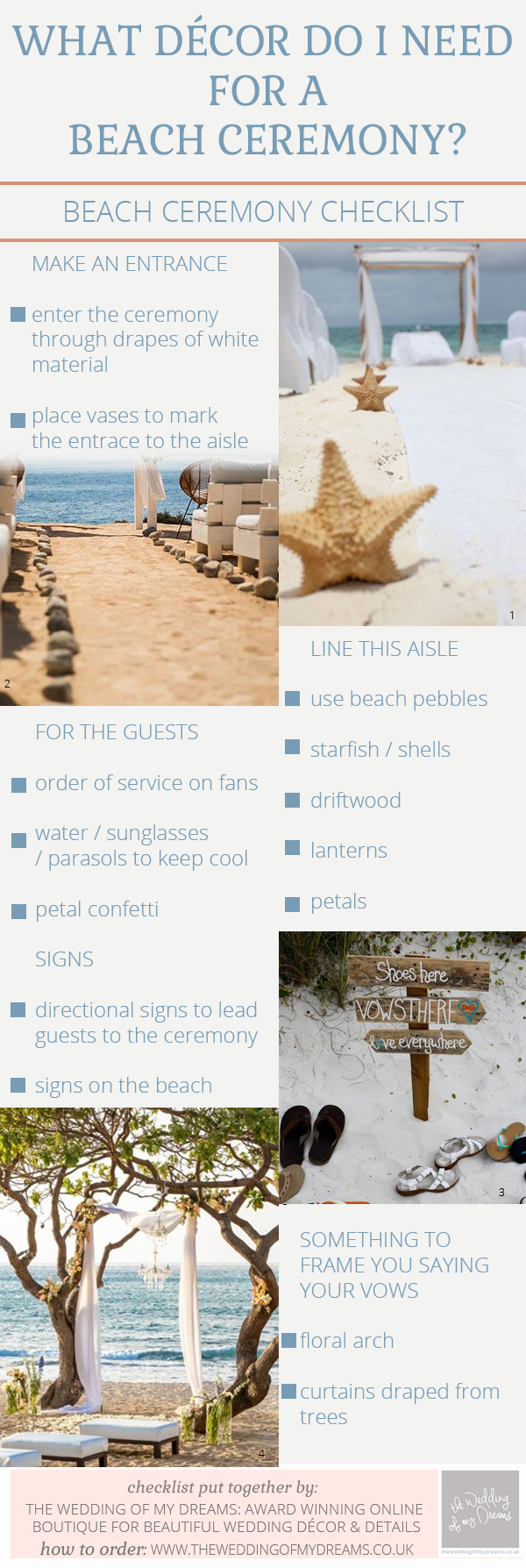 What Decorations Do I Need For A Beach Wedding Ceremony – Checklist