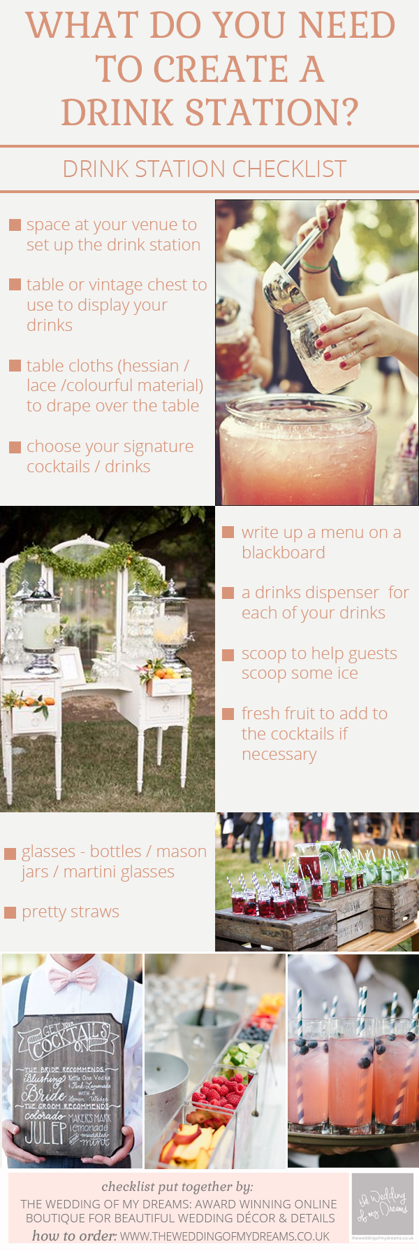 What You Need To Create Drink Stations For Weddings – Checklist